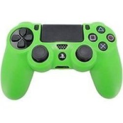 Pro Soft Silicone Protective Cover With Ribbed Handle Grip - Green PS4