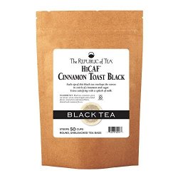 The Republic Of Tea Hicaf Cinnamon Toast Black Tea 50 Tea Bags Premium Blended High-caffeine Black Tea