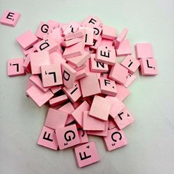 Scrabble Tiles Wood Craft Letters Word Tiles For Scrap Booking 100 Pieces Pink