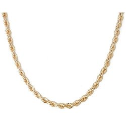 Gold Chain Necklace 18K Gold Plated 3MM Rope Chain Jewelry 18.00