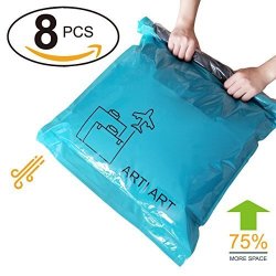 Space Saver Travel Storage Bags Reusable Vacuum Bag Saving Space For Travelling Or Home Compress Roll-up No Extra Vacuum Or Pump Needed 8-PACKS 8 2820+24"16"