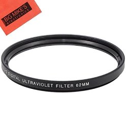 62MM Multi-coated Uv Protective Filter For Canon Nikon Olympus Pentax Sony Sigma Tamron Digital Cameras And Camcorders + Microfiber Cleaning Cloth