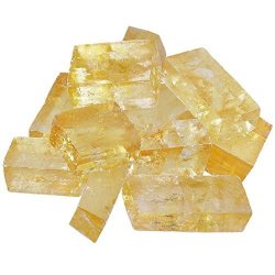 Aitelei 1IB Natural Yellow Calcite Crystal Optical Calcite Iceland Spar Mineral Healing Raw Stones Rough Rock Crystals For Tumbling Cabbing