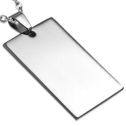 25x40mm |stainless Steel Engravable Tag Charm Pendant - Pac371