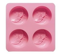Craft Half Sun moon Face Mould For Diy Soap & Candle Making 16CM