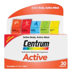 Centrum Active Multivitamin Supplement 30 Tabs