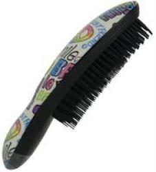 Finishing Hairbrush-classic Oval Shape Fun Woodstock Graffiti Pattern Ergonomic Handle In Top Quality Abs Plastic Evenly Arranged Soft Bristles Suitable For Long Medium
