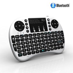Rii I8+ Bt MINI Wireless Bluetooth Backlight Touchpad Keyboard With Mouse For Pc mac android White RTI8BT-2