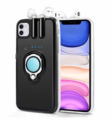 ASAY4U Smart Iphone Case With Wireless Earbuds Bluetooth Headphones Wireless Headphones With Portable Charging Case Iphone 8 Case Can Charge Bluetooth Earbuds For Iphone 7 8 Black