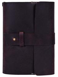 Aaron Leather Journal Refillable Writing Notebook-traveler's Notebook 200 Pages 7.5 X 5.5 By Aaron Leather Goods Walnut Purple