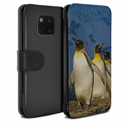 Eswish Pu Leather Wallet Flip Case cover For Huawei Mate 20 Pro king Penguins Design arctic Animals Collection
