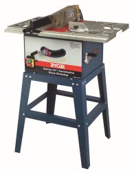 Ryobi 25.4cm Table Saw Bore with Legs in Blue