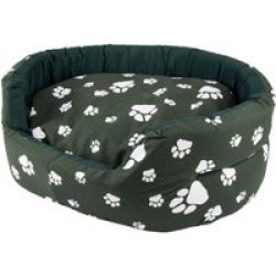 Dog Bed With Paw Print Pattern