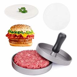 Nonstick Patty Mold with 100 Wax Patty Papers Set Meat Beef Pork Lamb Cheese Veggie Aluminum Burger Maker Best BBQ Gift EJOYWAY Burger Press 