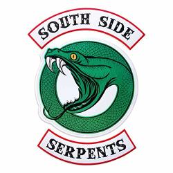 Riverdale Southside Serpents Biker Gang Logotype Embroidered Back Patch Iron On 13.8" X 18.3"