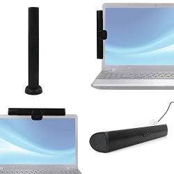 Duragadget Black Laptop Speaker With Screen Mount And Desktop Stand For The Iview Maximus II 11.6