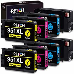 Retch Compatible Ink Cartridge Replacement For Hp 950XL 951XL 950 XL 951 XL For Officejet Pro 8600 8610 8620 8100 8625 276DW 8615 251DW 8660 8630 8640 271DW 8110 8616 8 Pack