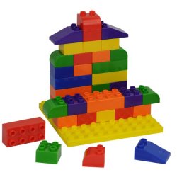 Greenbean Multi-coloured Building Blocks Set With Play Board: 73 Pieces