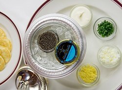 Caviar & Caviar Guaranteed Overnight Royal Osetra Caviar 1OZ + 16PCS French Blini & MOther Of Pearl Spoon