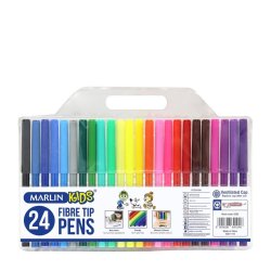 Marlin Kids Fibre Tip Pens 24'S Pack Of 12