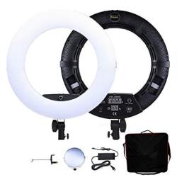 Yidoblo 18" LED Ring Light FD-480II Dimmable Bi-color Ringlight 96W With Phone Holder Mirror And Carrying Case For Makeup Youtube Vine Videos Filming Selfie