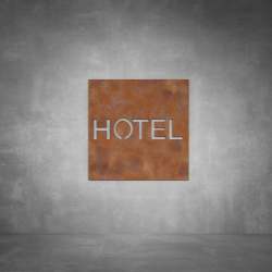 Hotel Sign - Rust - Powder Coated Aluminum