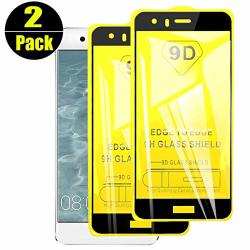 Stilluxy ?2 Pack? Compatible With Huawei P10 Screen Protector Tempered Glass 9H ?bubble Free? P 10?9D Curved Surface? HUAWIEP10 Proetective Film 5.1 Inch 2017 2 Pices Black