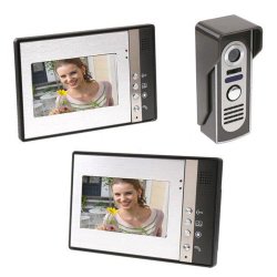 Ennio 7 Inch Video Phone Doorbell Intercom Kit 1-CAMERA 2-MONITOR Night Vision Doorb
