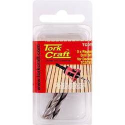 Tork Craft Repl. Drill Bit For Decking Tool 10G X 5PC Pre-drill And Countersink