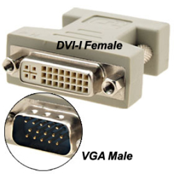 Dvi Female Analog 24+4 Pin To Vga Male 15-pin Connector Adapter
