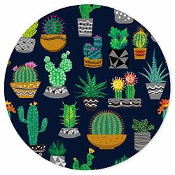 Itnrsiiet Mouse Pad Cute Cactus With Black Design Round Mousepad. Customized Gaming Mousepads For Laptop And Computer. Cute Design Desk Accessories. Non-slip Stitched Edges Waterproof