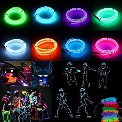 1M LED Flexible El Wire Neon Glow Light Rope Strip 12V For Christmas Holiday Party Random: Color