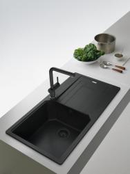 Franke Kitchen Sink Mixer Tap Active Plus Black H32CM Spout Reach 28CM