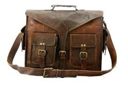 Handmade World Messenger Bag Leather Laptop Bags Computer Satchel Briefcase Unisex 15 Inch