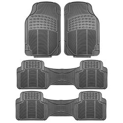 Fh Group F11306GRAY-3ROW Floor Mat Trimmable Heavy Duty 3 Row Suv All Weather 4PC Full Set - Gray