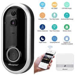 Wireless Video Doorbell Camera Mbuynow Wifi 1080P Doorbell Home Security Camera With Indoor Chime Cloud Service 2 Batteries Night Vision 2-WAY Ta