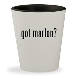 Got Marlon? - White Outer & Black Inner Ceramic 1.5OZ Shot Glass