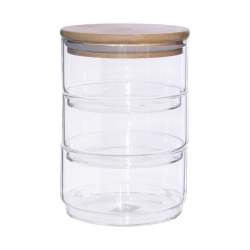 Stackable Glass Containers With Bamboo Lid