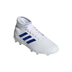 Adidas Junior Predator 19.3 Firm Ground Soccer Boots - White blue