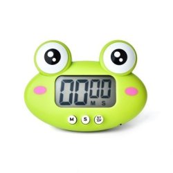 2 Pcs Kitchen Baking Cartoon Animal Electronic Timer Alarm Clock Student Learning Timer Green Frog