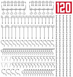 Horusdy 120-PIECE Pegboard Hooks Set Pegboard Hooks Assortment For Organizing Various Tools