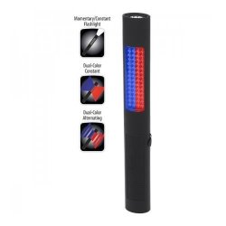 Bayco Nightstick NSR-2070 Safety Rechargeable White LED Flashlight With Alternating Red blue Floodlight Soft-touch 150 Lumens IP-X4 Water-resistant Black