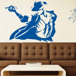 Michael Jackson Wall Vinyl Sticker Art Poster Easy Peel & Stick Wall-decor - Blue WM-WSTK69E