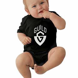 Baby Guild Guitars Short Sleeves Jersey Bodysuit Boys girls Fashion Tee Black 6 Months