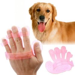 Tpu Palm-shaped Pet A Bath Massage Brush Pink