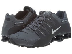 Nike Mens Shox Nz Dark Grey anthracite black metallic Iron Leather Running Shoes 9 M Us