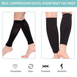One Pair Calf Compression Sleeves Size: L