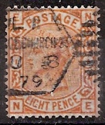 Great Britain 1873 80 8d Orange Fine Used. Sg 156