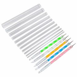 16 Pieces Dotting Tools Set For Mandala Rock Painting 11 Acrylic Rods And 5 Double Sided Embossing Stylus