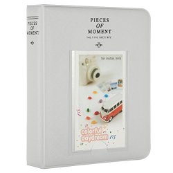 Fuji Instax MINI 9 Photo Album -- Caiul Pieces Of Moment Book Album For Films Of Instax MINI 7S 8 8+ 9 25 26 50S 70 90 64 Photos Smokey White